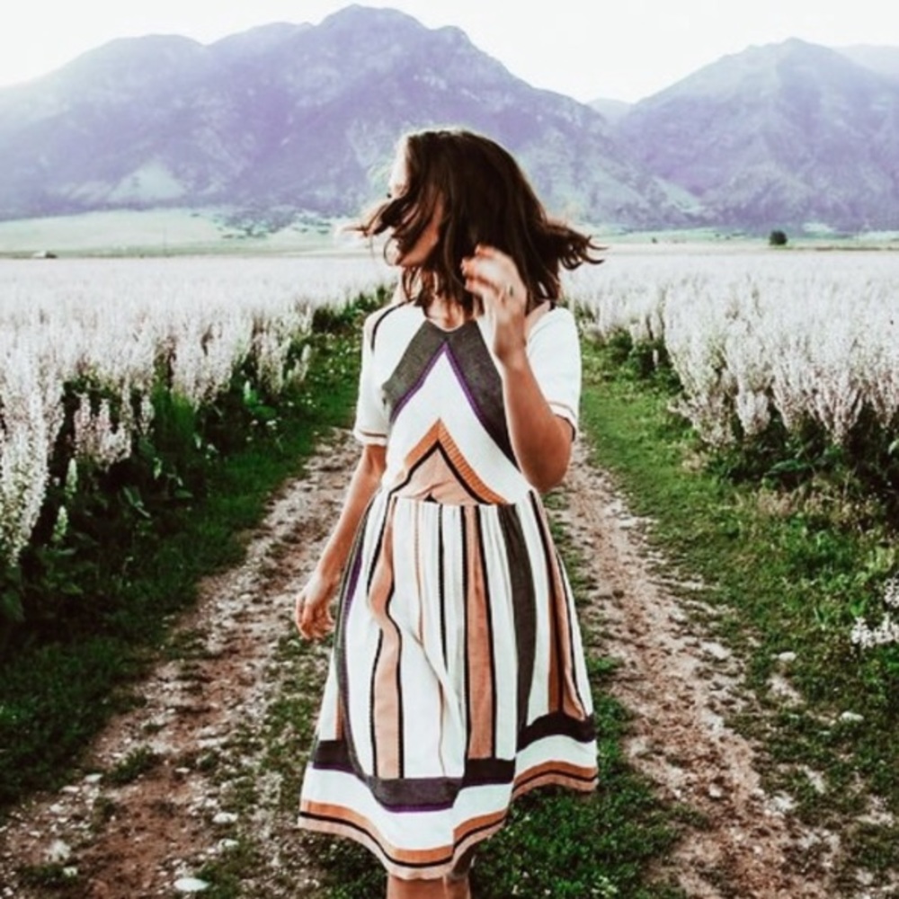Piper & Scoot Eleanor Striped Midi Dress